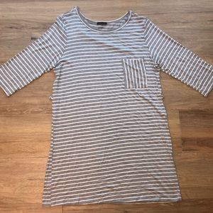 Grey and white striped dress
